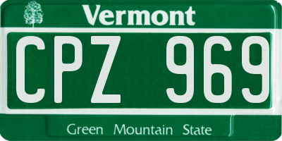 VT license plate CPZ969