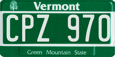 VT license plate CPZ970