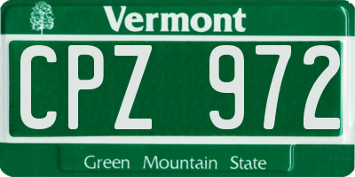 VT license plate CPZ972