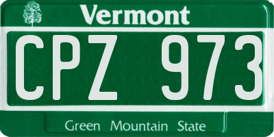 VT license plate CPZ973