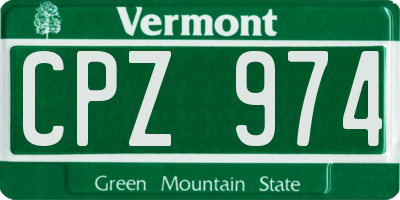 VT license plate CPZ974