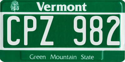 VT license plate CPZ982