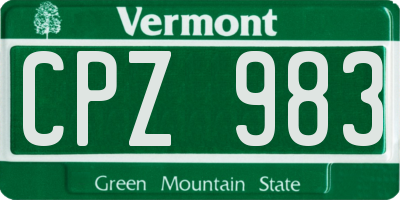 VT license plate CPZ983