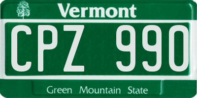 VT license plate CPZ990