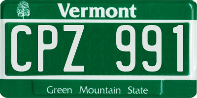 VT license plate CPZ991