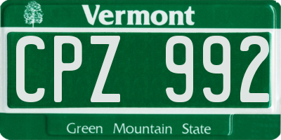 VT license plate CPZ992
