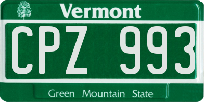 VT license plate CPZ993
