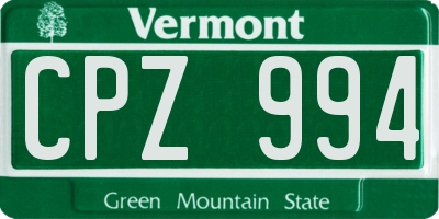 VT license plate CPZ994