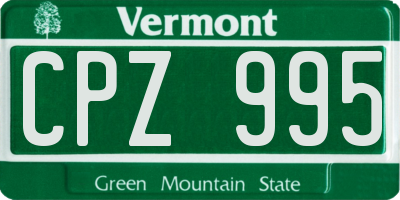 VT license plate CPZ995