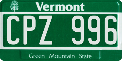 VT license plate CPZ996