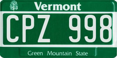 VT license plate CPZ998
