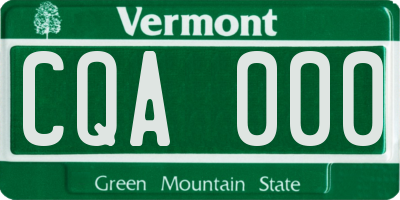 VT license plate CQA000