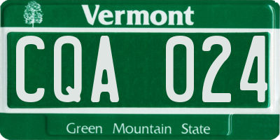 VT license plate CQA024
