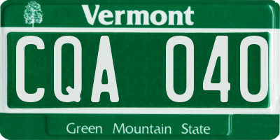 VT license plate CQA040