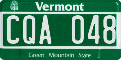 VT license plate CQA048