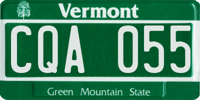 VT license plate CQA055