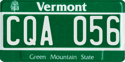 VT license plate CQA056