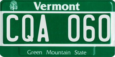 VT license plate CQA060