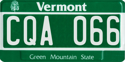 VT license plate CQA066