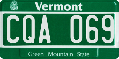 VT license plate CQA069