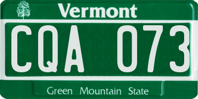 VT license plate CQA073