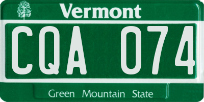 VT license plate CQA074
