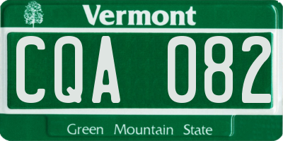 VT license plate CQA082