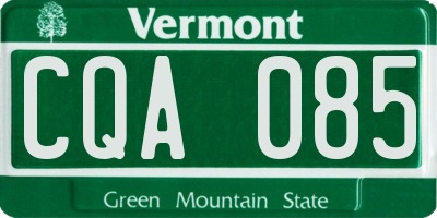 VT license plate CQA085