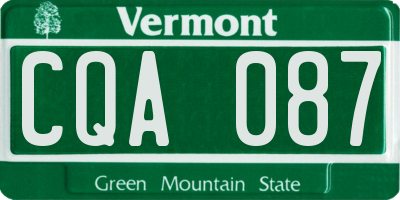 VT license plate CQA087