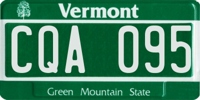 VT license plate CQA095