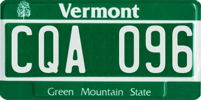 VT license plate CQA096