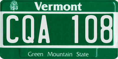 VT license plate CQA108