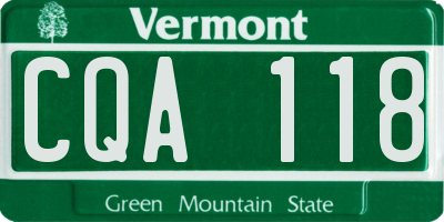 VT license plate CQA118