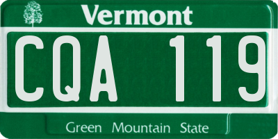 VT license plate CQA119