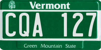 VT license plate CQA127