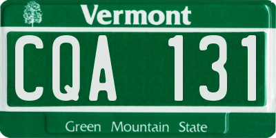 VT license plate CQA131