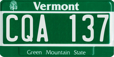 VT license plate CQA137
