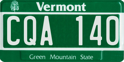 VT license plate CQA140