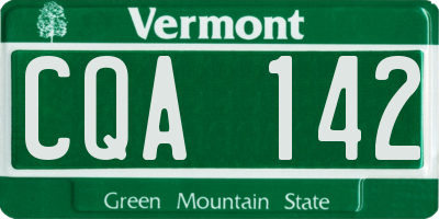 VT license plate CQA142