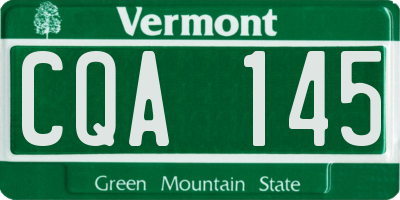 VT license plate CQA145