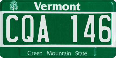 VT license plate CQA146