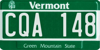 VT license plate CQA148