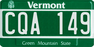 VT license plate CQA149