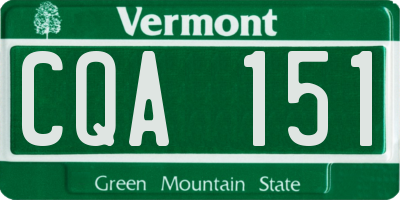 VT license plate CQA151