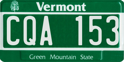 VT license plate CQA153