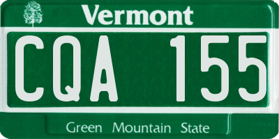 VT license plate CQA155