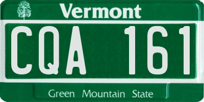 VT license plate CQA161