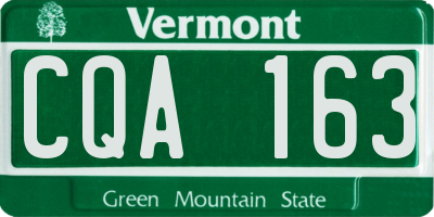 VT license plate CQA163