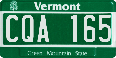 VT license plate CQA165