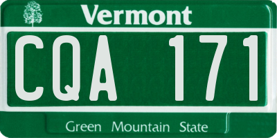 VT license plate CQA171